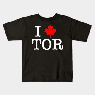 I Maple Leaf Toronto (White Lettering) Kids T-Shirt